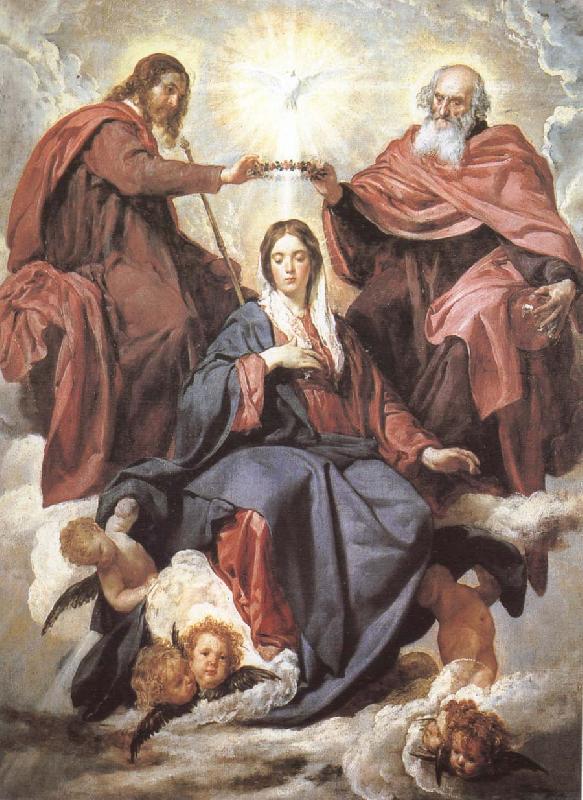 VELAZQUEZ, Diego Rodriguez de Silva y Virgin Mary wearing the coronet oil painting image